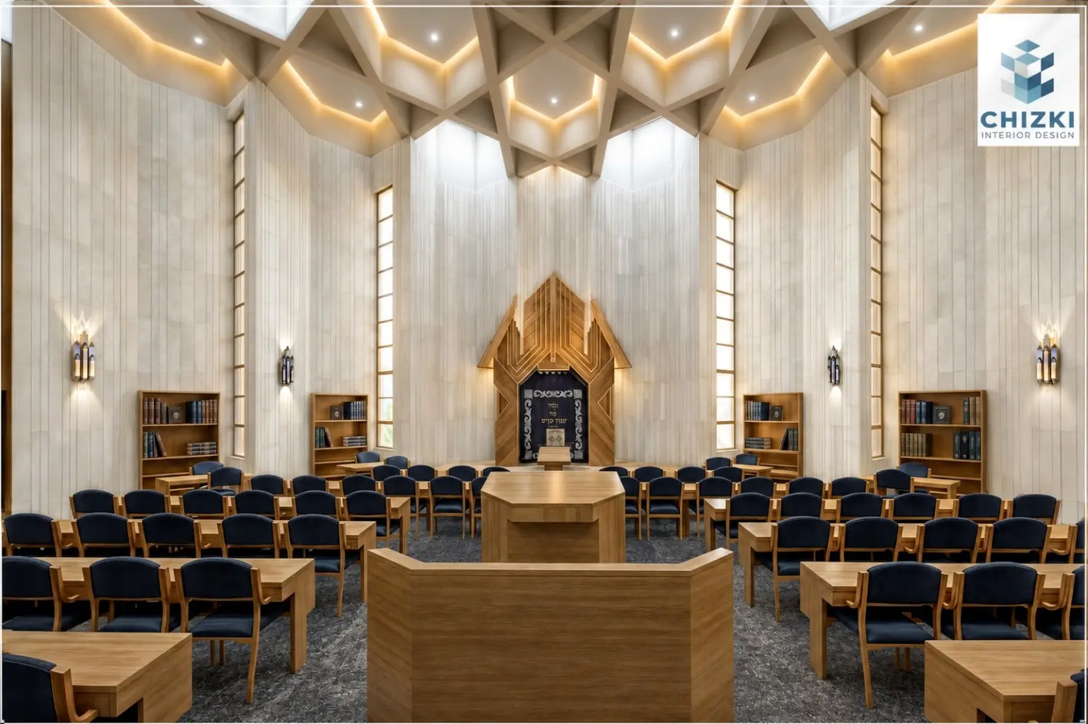 הדמיית בית המדרש מג״ל באוניברסיטת בר־אילן